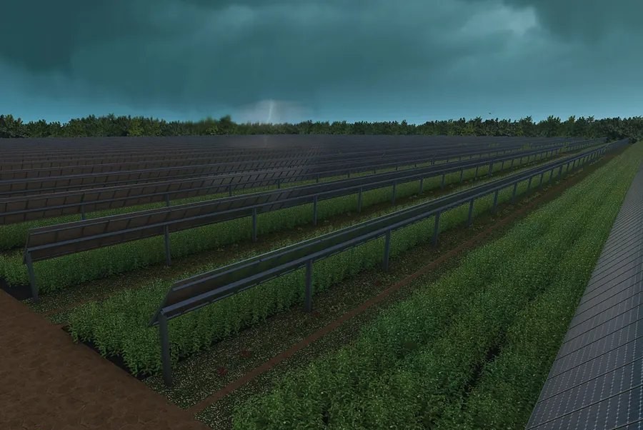 Solargation® safe stow rendering